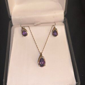 Elegant Gold and Purple Jewelry Set